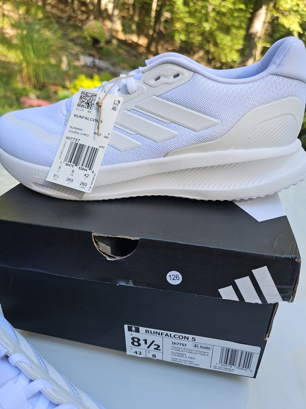 Adidas Runfalcon 5 White Athletic Sneakers